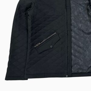 High Quality Men's Vintage Quilted <b>Black</b> Jacket Stand Collar Zipper Slim Fit Long Sleeves Direct Wholesale Price From India - Product Image 5
