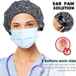 Elegante gorro de fregado con botones protectores de oídos, material transpirable, tela que absorbe la humedad, personalizado para enfermeras y médicos - Product Image 5