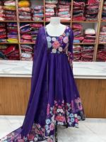 Robe de soirée décontractée trois pièces en organza épais, manches longues, broderies, longueur cheville, sans plis, matériaux recyclés, vente chaude
