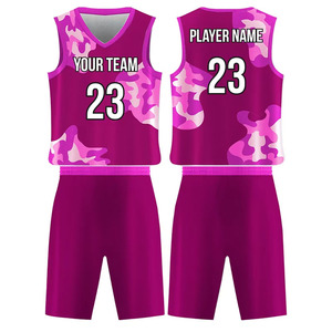 Ensemble de maillots et shorts de basketball personnalisés pour l'été, en polyester, réversibles, respirants, à séchage rapide, dernier design imprimé - Product Image 4