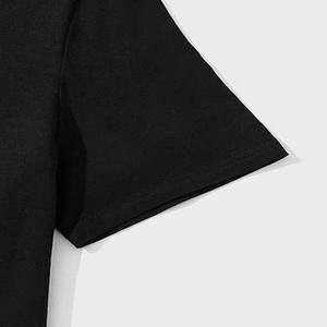 100% <b>Polyester</b> Cotton Slim Fit <b>Short</b> Sleeves Crew Neck Black T Shirts and Orange <b>Shorts</b> Twinset T-Shirts and <b>Shorts</b> Set - Product Image 5