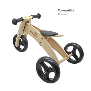 ROBINCOOL Vélo d'équilibre pour enfants noir 2 en 1 transformable en 2 ou 3 <span class=keywords><strong>roues</strong></span> 63 X 40 X 36 sans pédales en <span class=keywords><strong>bois</strong></span> - Product Image 3