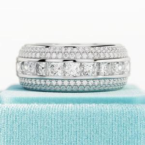 3.4CT Lab Grown Diamond Eternity Band Large Alliance Multi Row Ring Micro Pave Channel Set Bague de mariage unique - Product Image 1