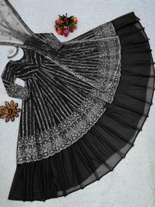 หนังเทียม georgette ด้านบน lehenga กับ dupatta ชุดชาติพันธุ์หรูหราสำหรับผู้จัดจำหน่ายที่ฉลาดขายส่งและราคาถูก - Product Image 5