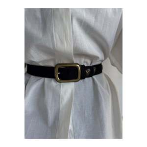 Cinturón de gamuza con hebilla cuadrada y accesorio de corazón para mujer, cinturón para pantalón, chaqueta, camisa, vestido - Negro-antiguo - Product Image 2