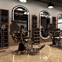Miroir mural LED en verre au design moderne, pliable, pour salon, coiffure, barbier, hôpital, centre commercial, hôtel, salle de bain, supermarché