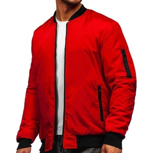 Blouson Bomber Homme Personnalisable OEM en Polyester, Col Montant, Fermeture Éclair, Couleur Unie, Respirant, Hiver - Product Image 1