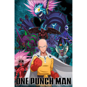 One Punch Man Anime <b>Poster</b> Saitama Vs Villain Scene - Product Image 1