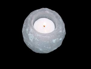 Portavelas de luz de té de sal de cristal Natural del Himalaya blanco paquistaní 1 Kg vela de forma Natural - Product Image 4