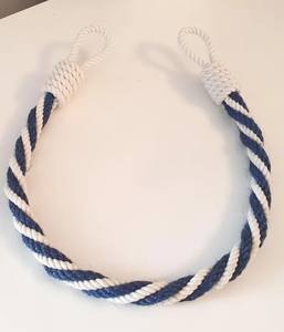 Attaches de rideaux nautiques en jute marine torsadée et en corde de coton blanche - Product Image 1