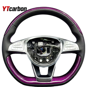 Volant en cuir et fibre de carbone YTcarbon pour W205, compatible avec les modèles W212, W463, W222, C180, C200, <span class=keywords><strong>C250</strong></span>, C300, C43/C63 AMG - Product Image 5