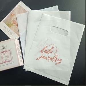 Bolsas de PE troqueladas personalizadas de alta calidad, Asa de perforación, conveniente logotipo propio, embalaje de compras, ropa, basura, ropa propia, basura - Product Image 6