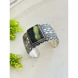 สร้อยข้อมือแฟชั่นสีดำเทอร์ควอยซ์และเงินสเตอร์ลิงของแรนดี้ บอยด์ - Product Image 4