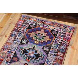 Turkish <b>Runner</b> Rug 2,8x7,9 ft (84x241 cm), Herki <b>Red</b> Animal Print Vintage Rug - Product Image 5