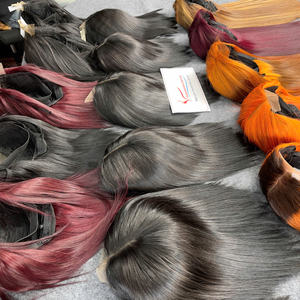 บ๊อบวิกผมคนสำหรับต่อผมตรงส่วนตรงกลางมีลูกไม้ใสขนาด2x4 - Product Image 3