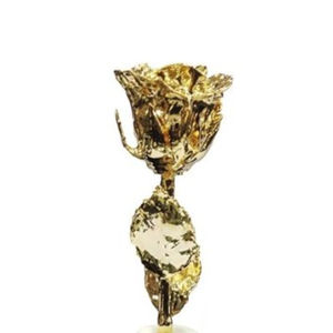 Customizable 24K Gold Dipped Real Rose Long Lasting Forever Flower with Stand Perfect Luxury Gift for Anniversary and Home Decor - Product Image 1