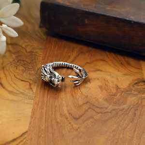 Anillo Abierto Vintage de Dragón de Latón Ajustable con Garra de Dragón para Hombre, Joyería Gótica Punk de Animales al por Mayor - Product Image 5