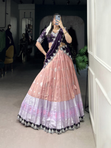 <b>Top</b> Selling Traditional Vichitra Designer Lehenga Choli Silk Dupatta Zari Kota Sequins Embroidery Banglory <b>Festive</b> Wedding Party - Product Image 4