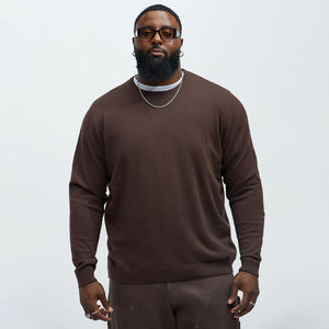 Suéter de Punto de Alta Calidad para Hombre, Estilo Casual, Cuello Redondo, para Otoño e Invierno, con Logotipo Frontal, Color Sólido - Product Image 1