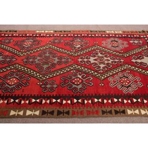 5.1x9.8 ft <b>Wool</b> Rug Large Turkish <b>Red</b> Patchwork Kilim Southwestern Rug with Latex Backing Eco-Friendly Traditional Home Decor - Product Image 4