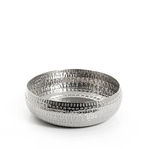 Design fabuleux accrocheur bol de service fini en aluminium de couleur or et blanc avec forme ronde pour bol d'utilisation de vaisselle de cuisine - Product Image 2