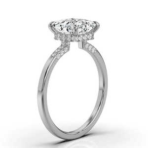 Bague de fiançailles en or massif 14 carats et 18 carats personnalisable bande de bijoux fins classiques avec diamant pour l'anniversaire de mariage des femmes - Product Image 4