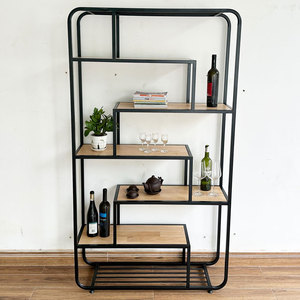 Étagère décorative moderne KTB68131 pour salon, avec cadre en fer et plateau en bois, pour la décoration de la maison, de la cuisine et de la salle de bain, pour le rangement des pots de Noël - Product Image 5