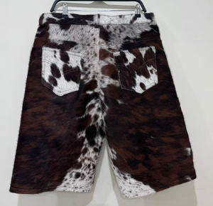 Pantalones Cortos Casuales de Cuero Vacuno con Pelo para Hombre, Talla Grande, Secado Rápido, Color Natural - Product Image 4