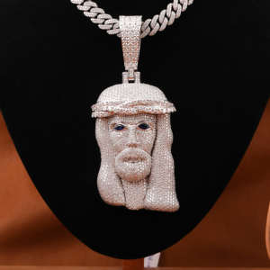 Colgante de retrato de Jesús de Plata de Ley 925 para hombre, Diamante de moissanita, estilo Hip Hop, joyería corporal personalizada, regalo Cristiano - Product Image 1