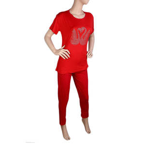 Ensemble de nuit 2 pièces pour femme - Rouge - Product Image 1