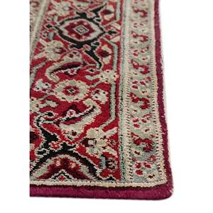 Aalam Hand Knotted Wool Rugs in <b>Red</b> & Orange Geometric Pattern Pae-6238 for Home Use - Product Image 4