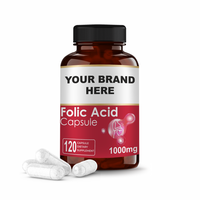 100% kapsul asam folat alami suplemen Herbal murni non-gmo serat makanan Vitamin B-9 untuk dewasa