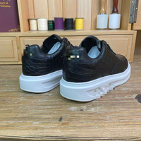 Chaussures de course pour hommes en cuir de crocodile 100 %, à lacets, respirantes, antidérapantes, légères, sportives, tendance printemps-automne