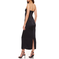 Nouvelle Arrivée 2025 – Robe Longue Plissée en Satin Tissé Naturel pour Femme, Qualité Supérieure, Sexy, Fermeture Éclair au Dos, Motif Uni, Sans Manches