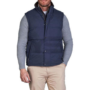 Veste d'hiver sans manches Veste coupe-vent et respirante avec col montant Motif solide Fermeture à glissière Tissu enduit anti-rétrécissement - Product Image 5