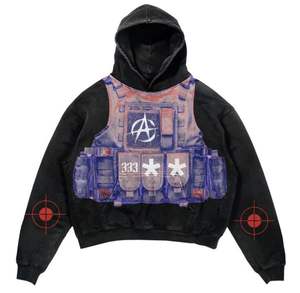 Jeans en denim pour hommes, coupe ample, hiver, écologiques, 100% coton biologique, design et logo personnalisés, sweat à capuche avec grande poche - Product Image 1