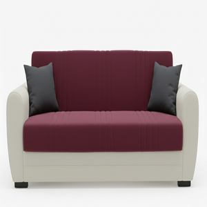 Solid <b>Wood</b> <b>Frame</b> Sofa <b>Bed</b> Convertible <b>Storage</b> Click Clack Mechanism European Style Fabric Upholstery Eco-Friendly Extendable - Product Image 2