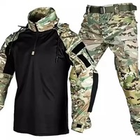 Uniforme d'Extérieur Tactique Résistant à l'Usure – Ensemble T-Shirt, Capuche et Pantalon pour Hommes – Vêtements de Chasse Airsoft Paintball