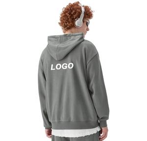 Vente en gros de sweats à capuche pour hommes fabricants de vêtements de rue lourds 500 gsm sweat à capuche personnalisé surdimensionné sweat à capuche avec logo imprimé bouffant pour hommes - Product Image 6