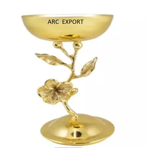 Bol en métal doré de la meilleure qualité avec support de conception de fleurs bol décoratif de conception fabuleuse pour fournitures d'accessoires de vaisselle - Product Image 1