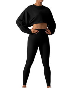 Women Crop <b>Top</b> Long Sleeve Gym Fitness Yoga <b>Sets</b> Workout <b>Leggings</b> Sports Bra 2pcs Yoga Suit Sports Wear Jogger Suits Yoga <b>Set</b> - Product Image 6