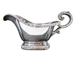 Vertedor de salsa de acero inoxidable plateado, vajilla de cocina para restaurante, gran venta de soperas de sopa de Metal, botes de salsa - Product Image 1