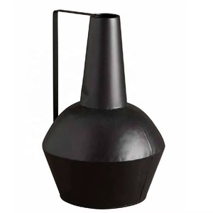 Hot Seeling Matte Black Vase with Handle Modern Decorative <b>Tabletop</b> Flower Vase Perfect for Home or Office at Wholesale Price - Product Image 1