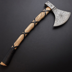 Wholesale Customized Bulk Orders OEM ODM <b>Service</b> Handmade Damascus Steel Axes Hand <b>Forged</b> Beautiful Pattern With Leather Sheath - Product Image 3