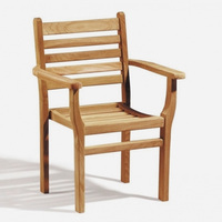 Chaise de jardin empilable en teck massif confortable, design moderne pour hôtel, villa, écologique, durable, matériau de haute qualité