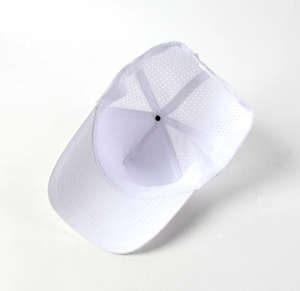 Casquette de golf à 5 panneaux avec logo patch, découpe laser, unisexe, respirante, de haute qualité, imperméable, personnalisée, en caoutchouc perforé, casquette de sport - Product Image 4