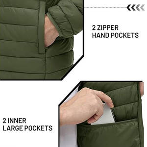 Veste matelassée légère pour homme, chaude, résistante à l'eau, coupe-vent, pour le ski, les voyages, la randonnée, conception personnalisée OEM, usine - Product Image 4