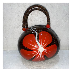 Elegante bolsa de cáscara de coco redonda, estilo natural hecho a mano, duradero y de moda, perfecto para uso turístico, uso diario en verano - Product Image 4