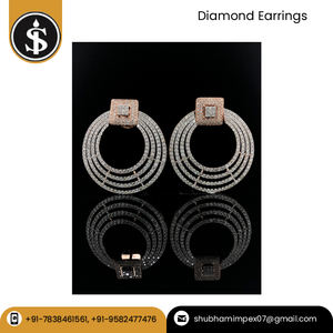 Pendientes de lujo con diseño llamativo VVS to VS, joyería fina de diamante Natural Real, para aniversario, boda - Product Image 2