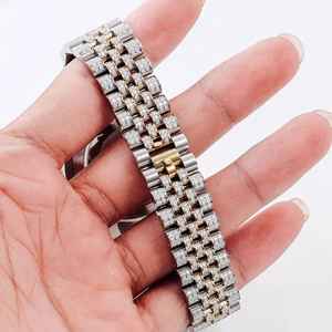 Hip Hop rapero totalmente helado oro y plata reloj Bling Pave Moissanite Dial Acero inoxidable cuarzo - Product Image 4